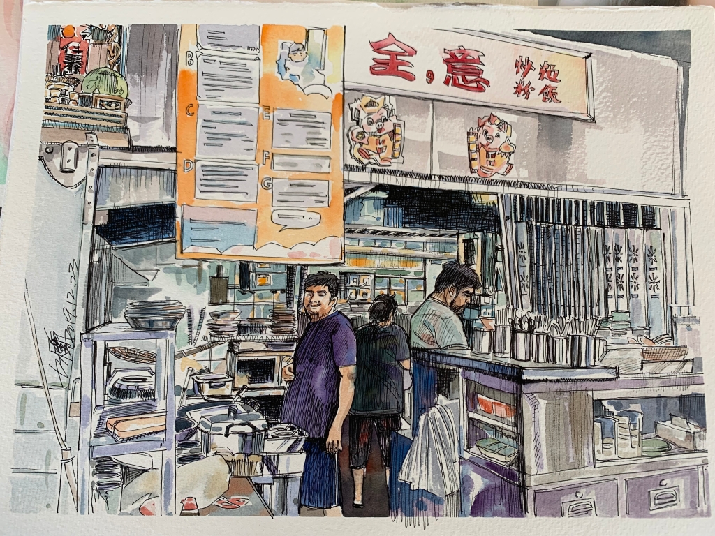 （建议做大相）李文浩的画作充分展现两兄弟和家人各有分工撑「全意」的画面。jpg